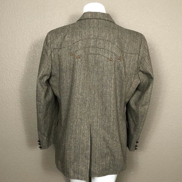 Vintage Mens Western Pioneer Wear Cowboy Blazer Wool Blend Arrow Design … - Picture 2 of 7
